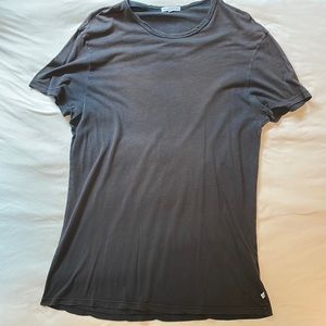 James Perse Standard Sheer Crew Neck Extra Long Short Sleeve Shirt Size 2